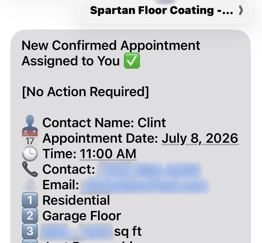 Confirmed appointment notification