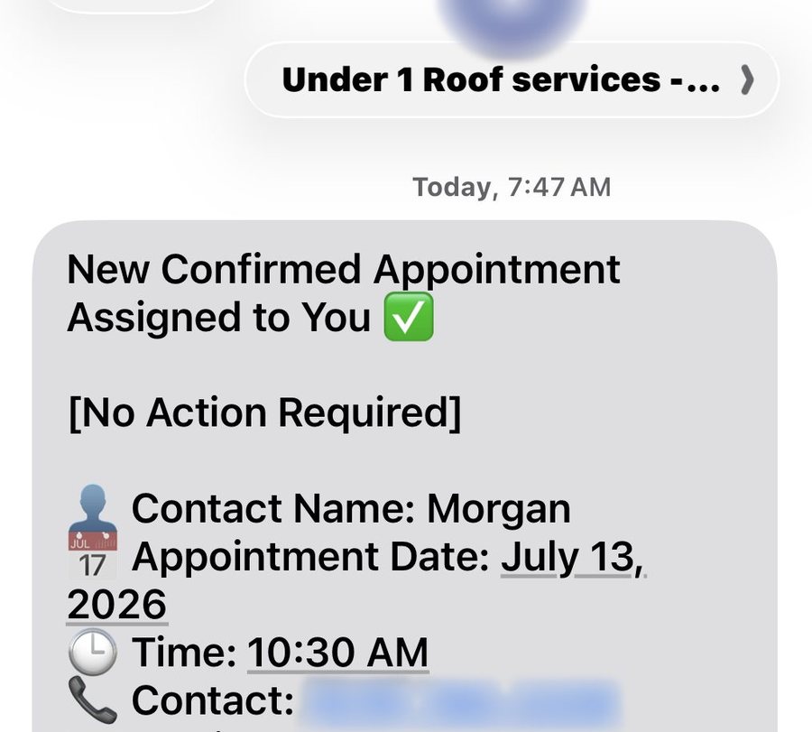 Confirmed appointment notification